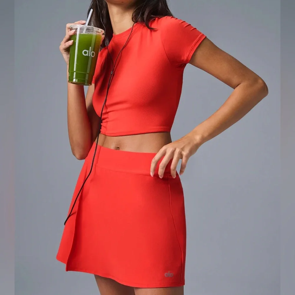 Red backspin skirt and tshirt